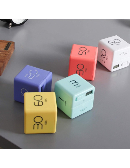 Temporizador Cube Mooas Coral - 4 Configuraciones de Tiempo