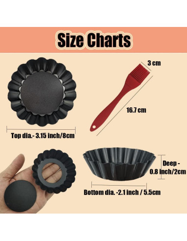 Moldes de Tartaleta Floreada DATANYA 3.15" 12 Piezas