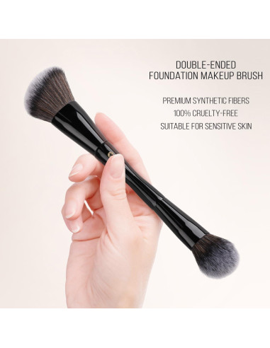 Brocha de Maquillaje Doble Cara KINGMAS - Cerdas Sintéticas