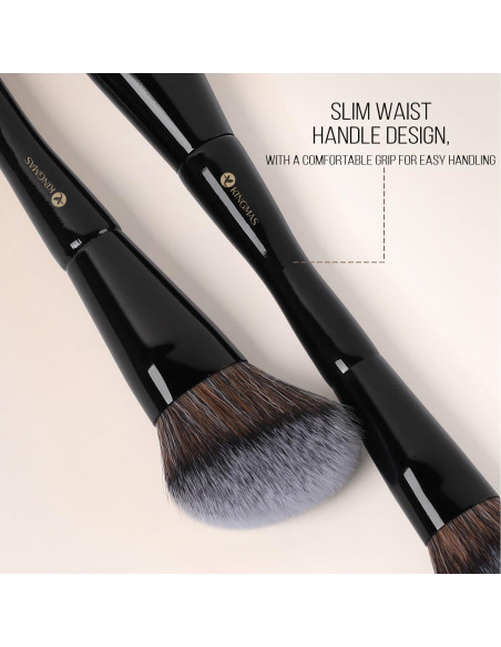 Brocha de Maquillaje Doble Cara KINGMAS - Cerdas Sintéticas