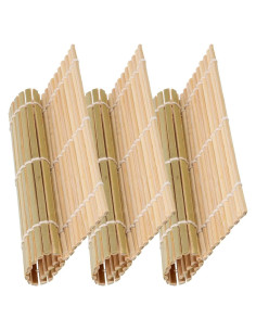 Esteras de Bambú para Sushi Kichvoe 14x14 cm - Kit DIY