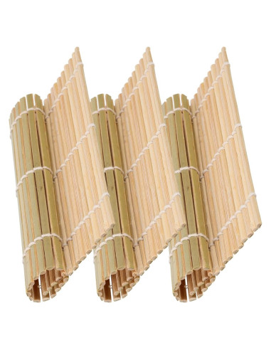 Esteras de Bambú para Sushi Kichvoe 14x14 cm - Kit DIY