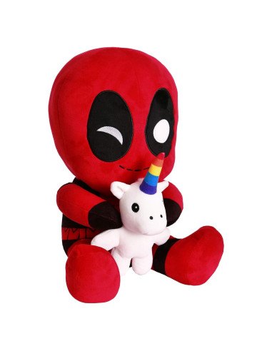 Peluche Vibrante Deadpool Montando Unicornio Kidrobot 40.6 cm