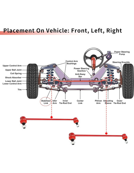 Enlaces de Barra Estabilizadora Delantera X AUTOHAUX para Scion y Toyota