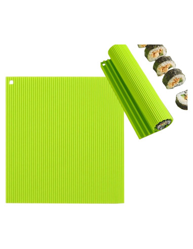 Estera de Sushi Antiadherente LIUHUIZEYU 22x20 cm Verde