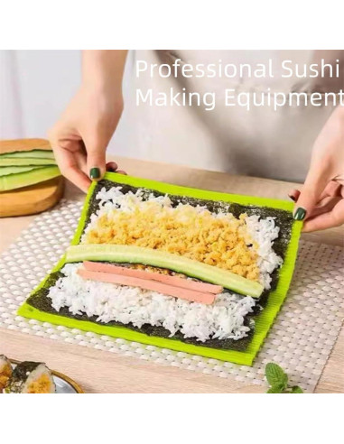 Estera de Sushi Antiadherente LIUHUIZEYU 22x20 cm Verde