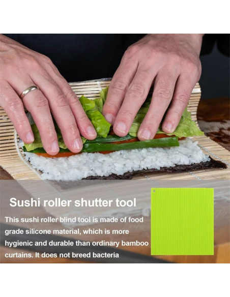 Estera de Sushi Antiadherente LIUHUIZEYU 22x20 cm Verde
