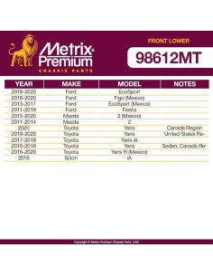 Kit 2 Piezas Articulación Inferior Delantera Metrix 532-643 2
