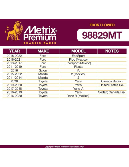 Kit de 2 Articulaciones Inferiores Delanteras Metrix para Ford y Mazda