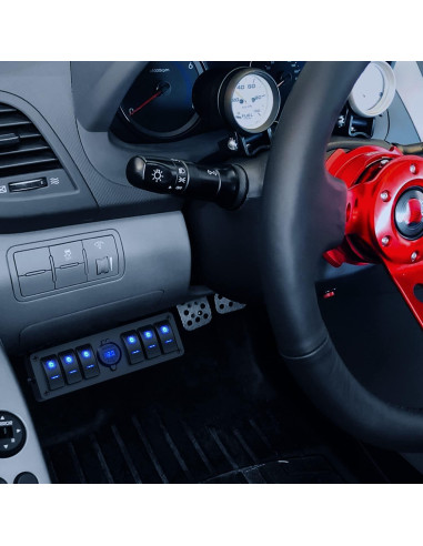 Caja de Interruptores Nilight 6 Gang 12V con Cargador USB