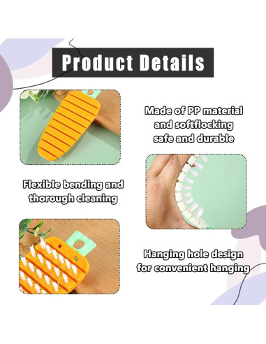 Cepillo de Limpieza de Vegetales Qiifaiikooii - 2 Pcs Antideslizante