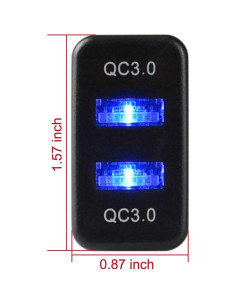 Cargador Doble USB Quick Charge 3.0 Cllena para Toyota 2