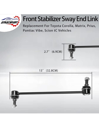 Enlaces de Estabilizador Delantero ATRACYPART K80230 x2