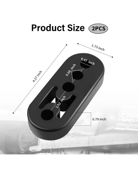 Soportes de Escape YGDMD 12mm EPDM 2PCS para Vehículos