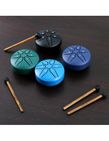 Tambor de Acero Mini EASTROCK 3" 6 Notas Clave C Negro