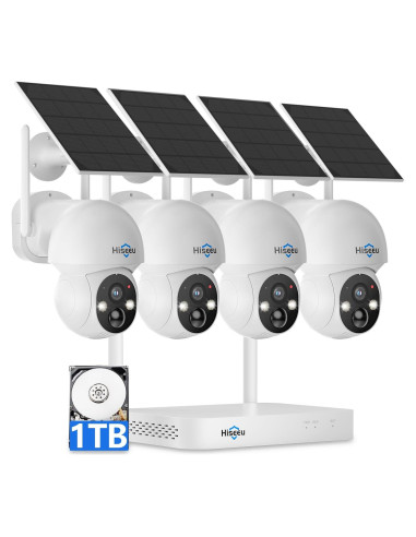 Cámara de Seguridad Solar Hiseeu 4MP Inalámbrica Exterior