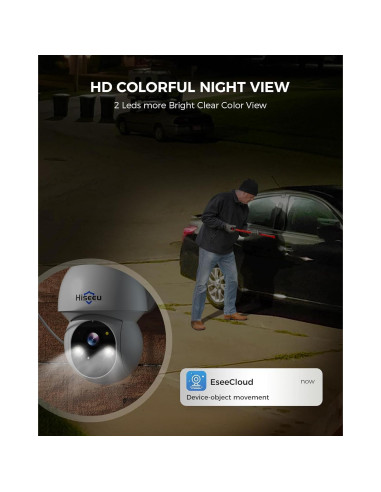 Cámara de Seguridad Solar Hiseeu 4MP Inalámbrica Exterior