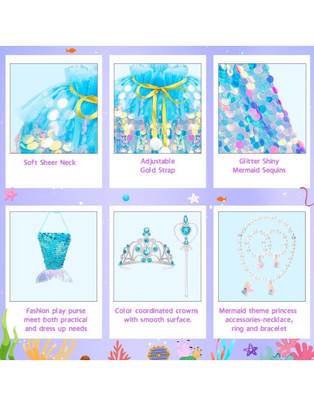 Disfraz de Princesa Meland para Niñas 3-8 Años con Capa