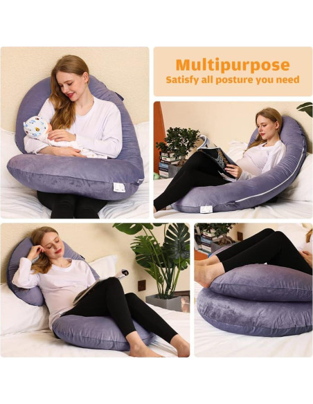 Almohada de Embarazo Chilling Home 140x66 cm Gris Cuerpo Completo