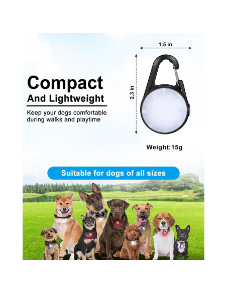 Luz LED para Perros Recargable DAAMENT Clip-On Negro