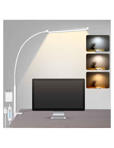 Lámpara de Escritorio LED Voncerus con Abrazadera, 3 Modos