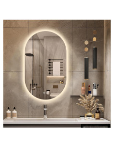 Espejo de Baño LED Ovalado Niccy 83.82x50.8 cm Impermeable
