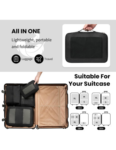 Set de Cubos de Compresión Prezon 4/6/8 Piezas para Viajes