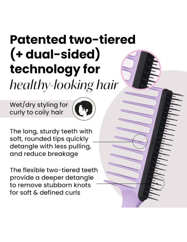 Peine Desenredante Tangle Teezer Dientes Anchos Lila