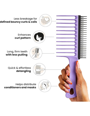 Peine Desenredante Tangle Teezer Dientes Anchos Lila