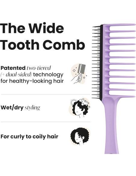 Peine Desenredante Tangle Teezer Dientes Anchos Lila