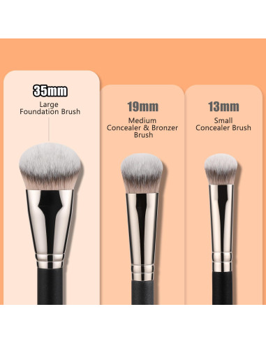 Brocha de Fundación Angulada Plana TEOYALL - Kabuki Sintética Grande