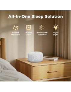 Reloj Despertador con Ruido Blanco Mojikoo S01 - Altavoz Bluetooth 5W 2