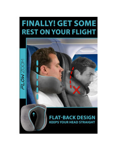 Almohada de Viaje Ergonomica FLOWZOOM COMFY L Gris 2