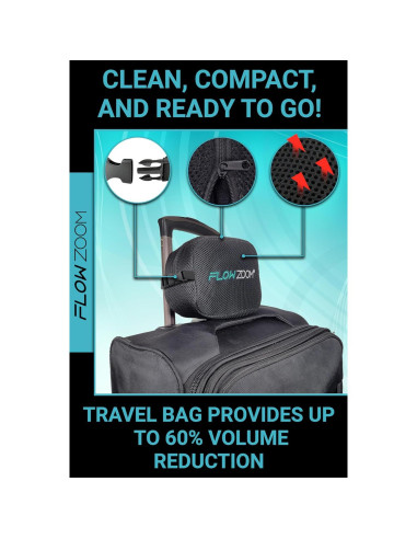 Almohada de Viaje Ergonomica FLOWZOOM COMFY L Gris