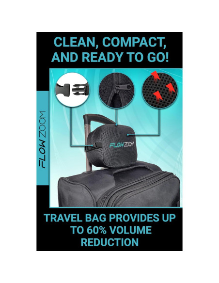 Almohada de Viaje Ergonomica FLOWZOOM COMFY L Gris