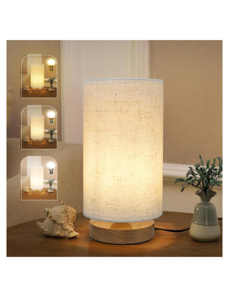 Lámpara de Mesita de Noche SEENSINY CT01 Regulable 3 Temperaturas