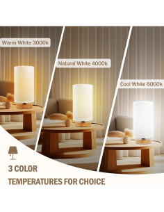 Lámpara de Mesita de Noche SEENSINY CT01 Regulable 3 Temperaturas 2