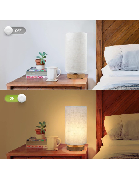 Lámpara de Mesita de Noche SEENSINY CT01 Regulable 3 Temperaturas