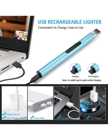 Encendedor eléctrico recargable LYTOWN USB largo a prueba de viento
