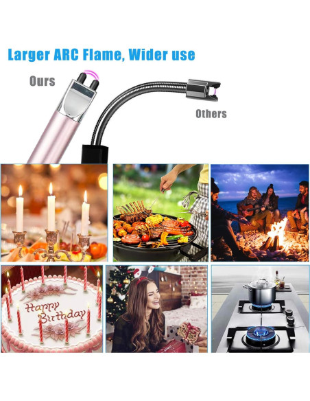 Encendedor eléctrico recargable LYTOWN USB largo a prueba de viento