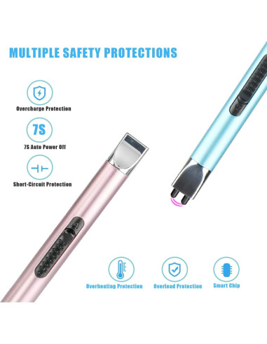 Encendedor eléctrico recargable LYTOWN USB largo a prueba de viento