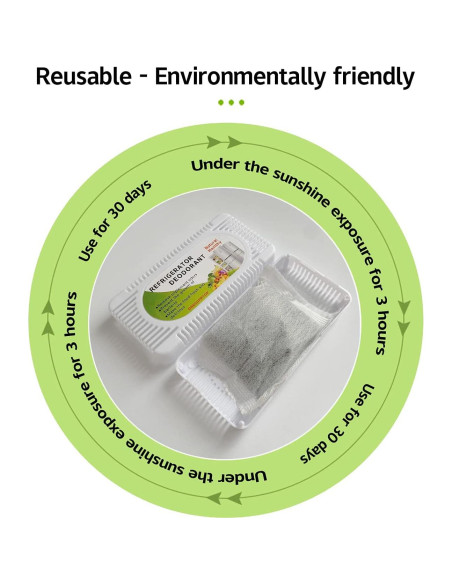 Desodorante para Refrigerador MINUODA - Paquete de 6, Carbón Activado