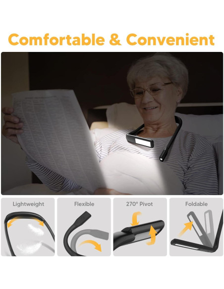 Luz de Lectura para el Cuello EastPin Recargable LED 1800mAh