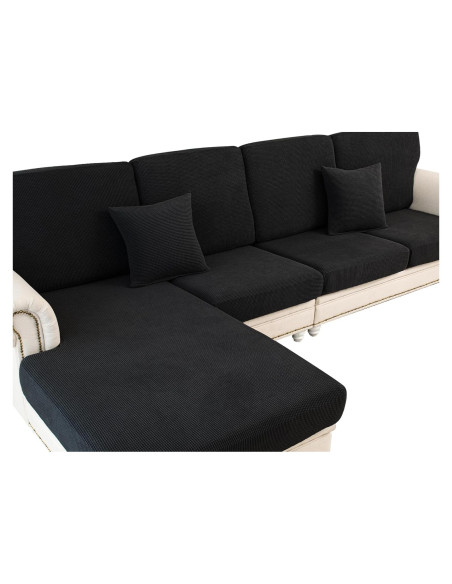 Funda de Cojín de Sofá LA MEACK 1 Pieza Negra Elástica