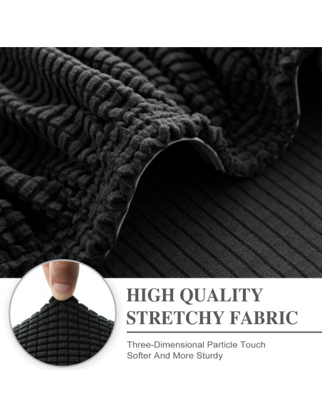 Funda de Cojín de Sofá LA MEACK 1 Pieza Negra Elástica