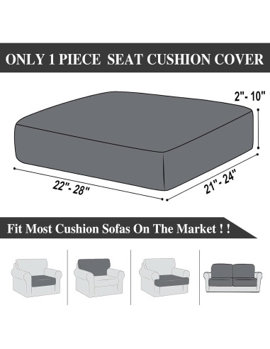 Funda de Cojín de Sofá LA MEACK 1 Pieza Negra Elástica