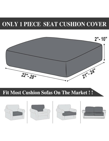 Funda de Cojín de Sofá LA MEACK 1 Pieza Negra Elástica