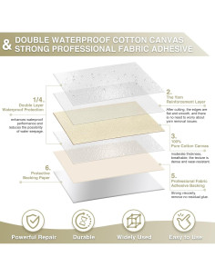 Cinta de Reparación de Lona Impermeable Gheeidau 10x178 cm Beige 2