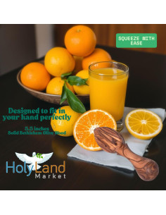 Exprimidor de Limón de Madera de Olivo Asfour 14 cm Hecho a Mano 2