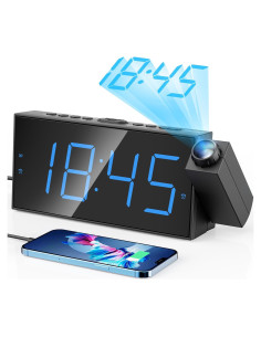 Reloj Despertador Digital Proyector Mesqool M-1001F-B 7"